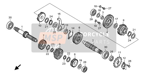 Honda ANF125 2007 Trasmissione per un 2007 Honda ANF125